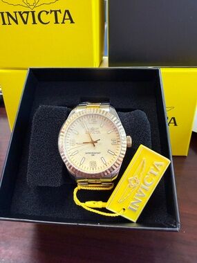 Invicta Two-Tone Gold and Silver Men's Bracelet Watch